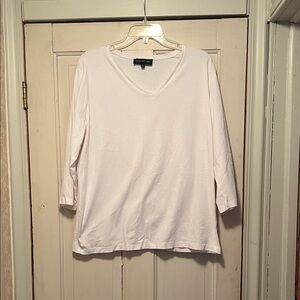 Jones New York Women's White Long Sleeve Top